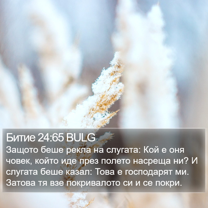Битие 24:65 BULG Bible Study