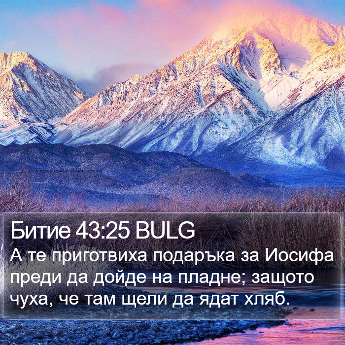 Битие 43:25 BULG Bible Study