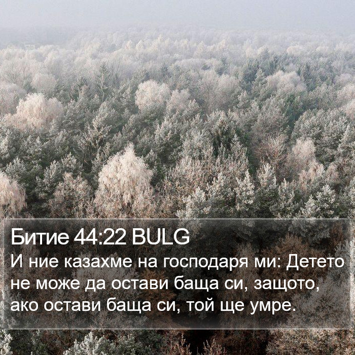 Битие 44:22 BULG Bible Study