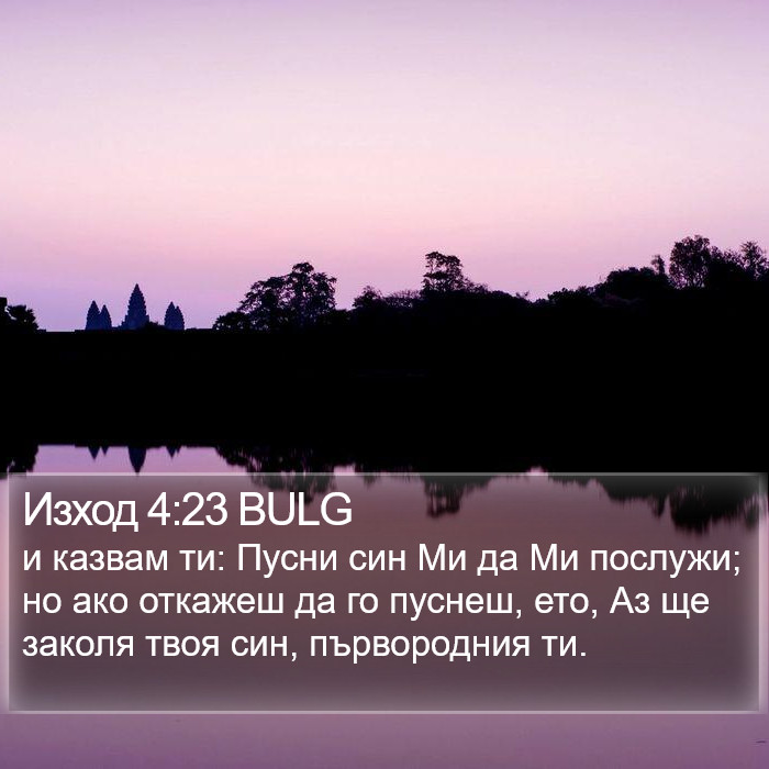 Изход 4:23 BULG Bible Study