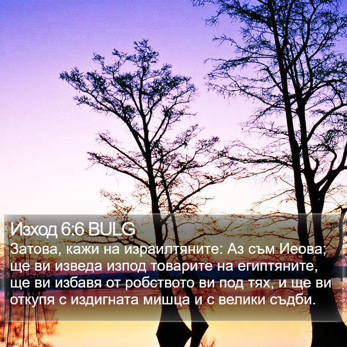 Изход 6:6 BULG Bible Study