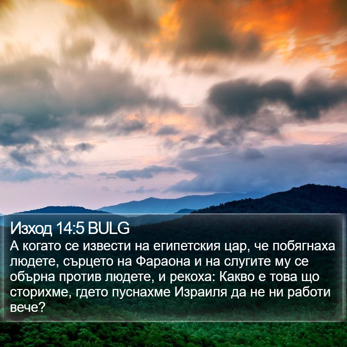 Изход 14:5 BULG Bible Study