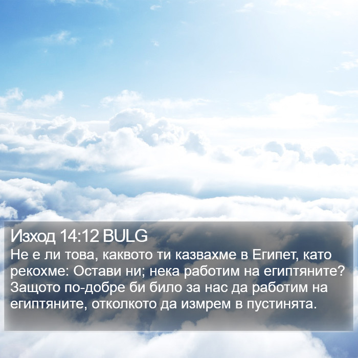 Изход 14:12 BULG Bible Study