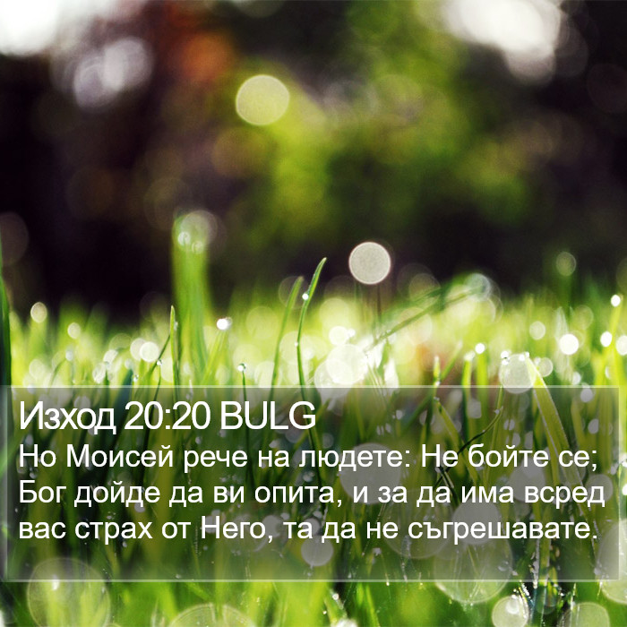 Изход 20:20 BULG Bible Study