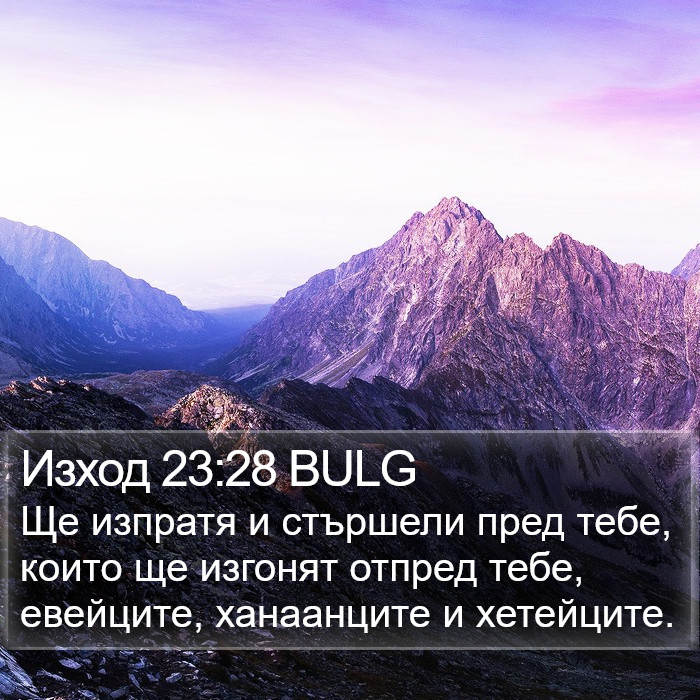 Изход 23:28 BULG Bible Study