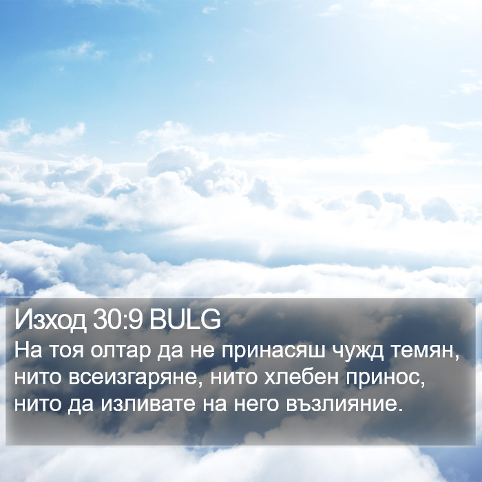 Изход 30:9 BULG Bible Study