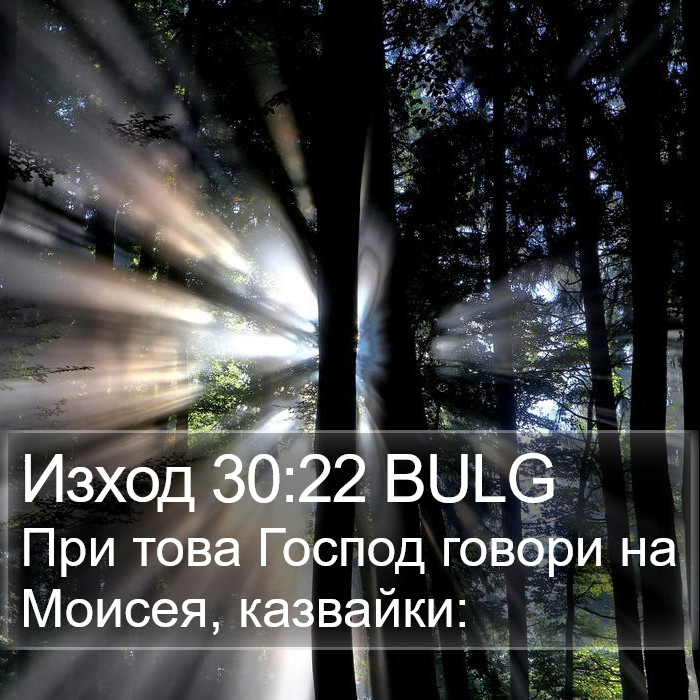 Изход 30:22 BULG Bible Study