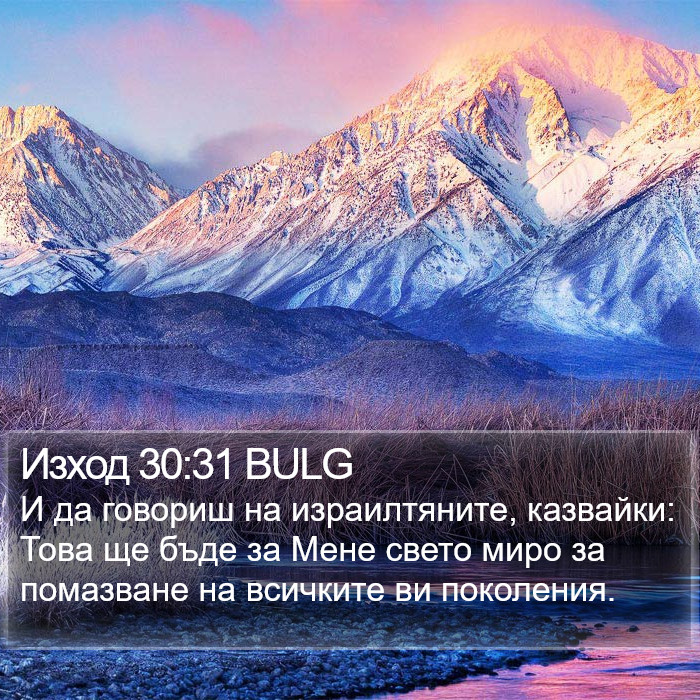 Изход 30:31 BULG Bible Study