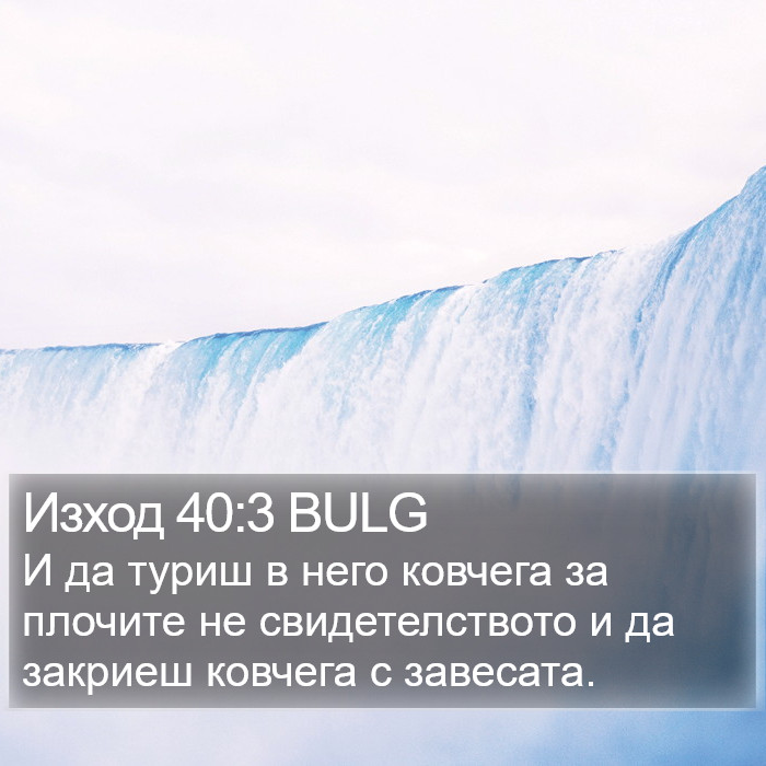 Изход 40:3 BULG Bible Study