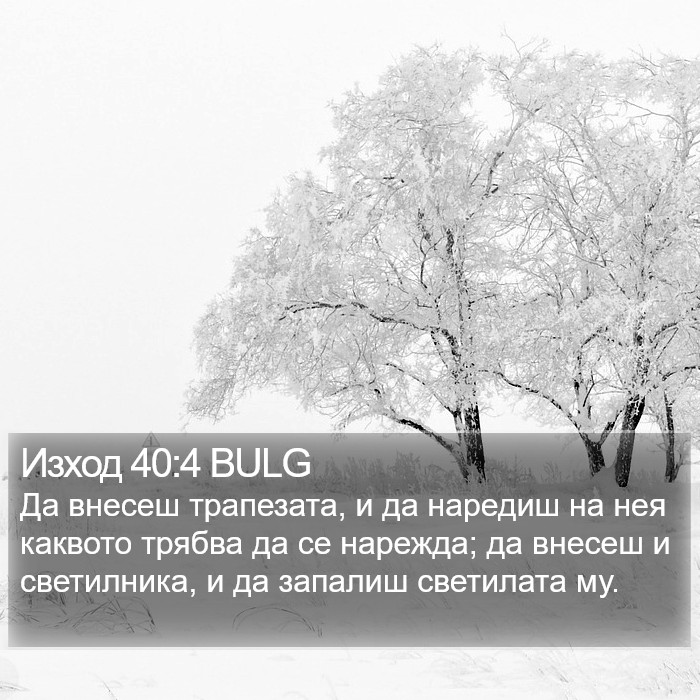 Изход 40:4 BULG Bible Study