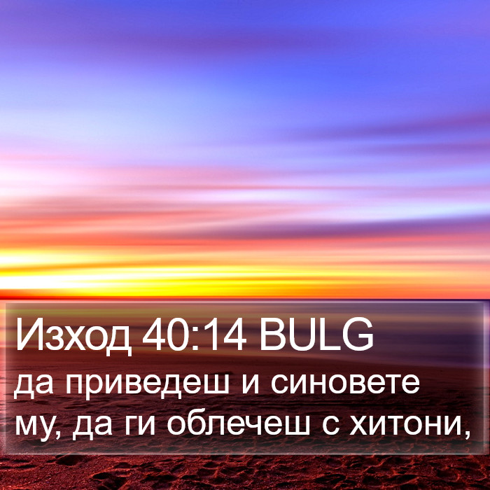 Изход 40:14 BULG Bible Study