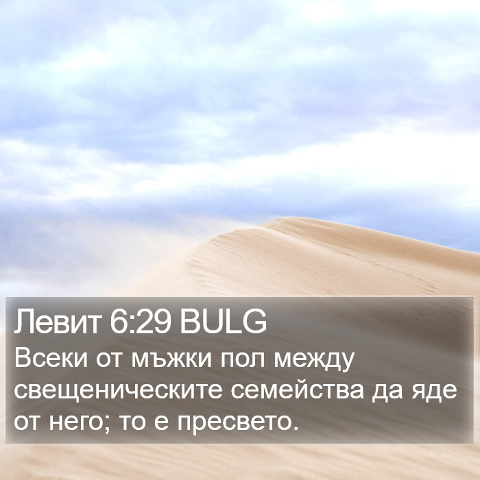 Левит 6:29 BULG Bible Study