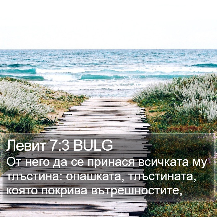 Левит 7:3 BULG Bible Study