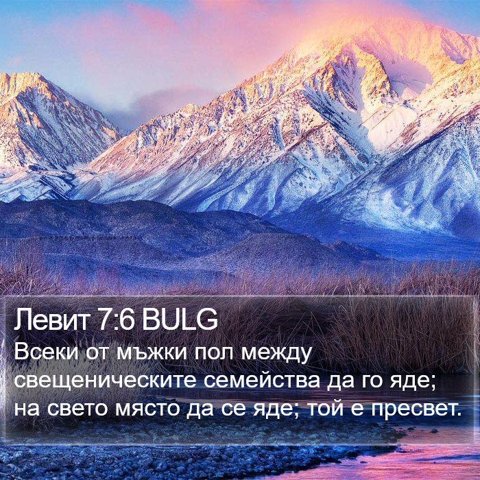 Левит 7:6 BULG Bible Study