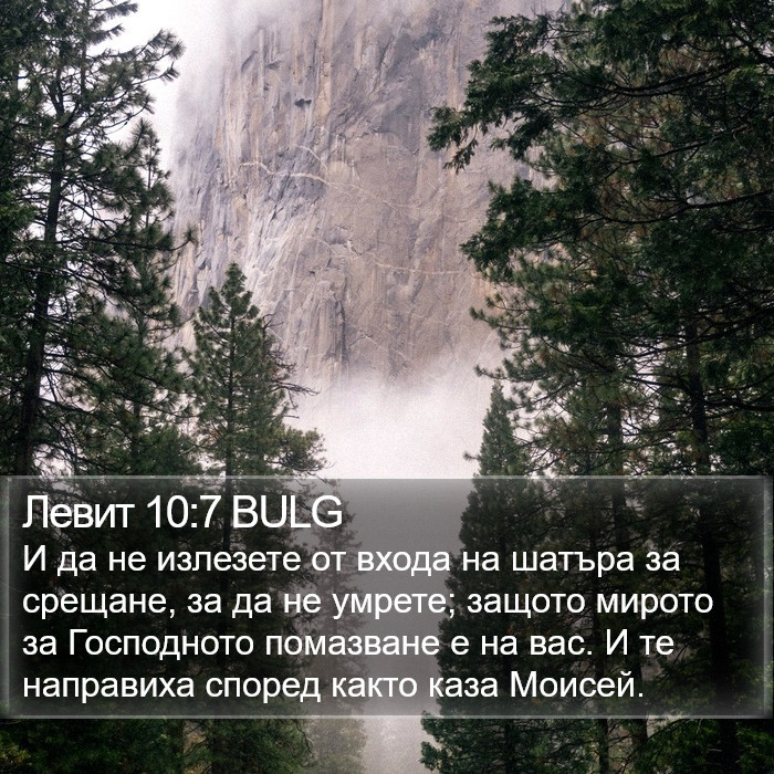 Левит 10:7 BULG Bible Study