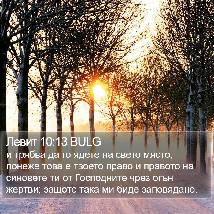 Левит 10:13 BULG Bible Study