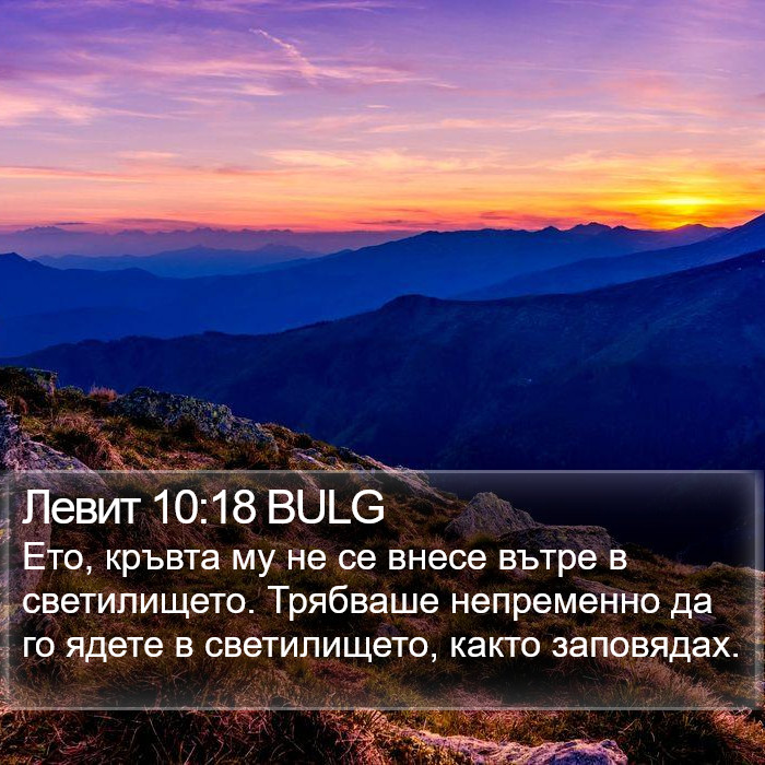 Левит 10:18 BULG Bible Study