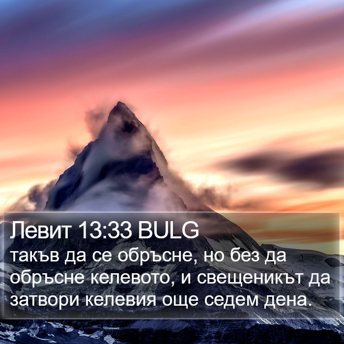 Левит 13:33 BULG Bible Study