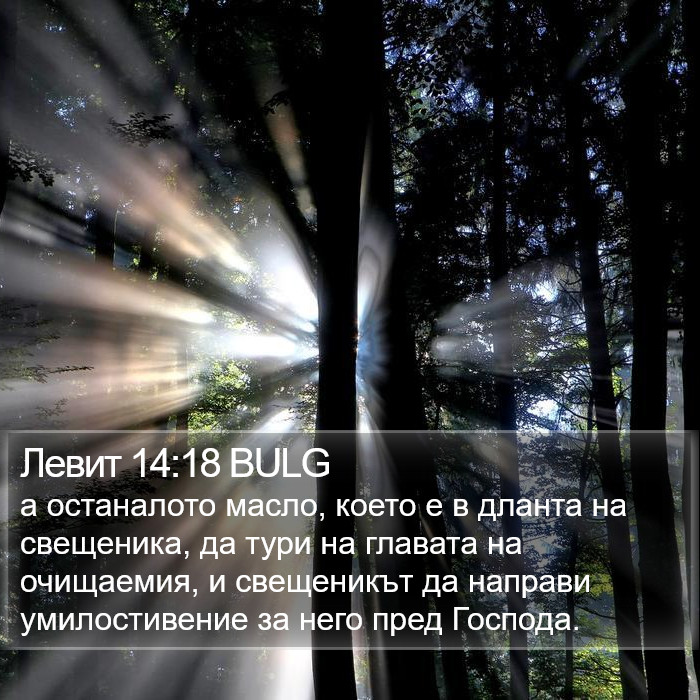 Левит 14:18 BULG Bible Study