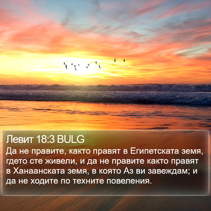 Левит 18:3 BULG Bible Study