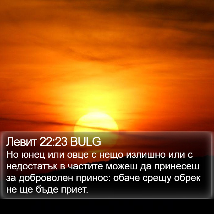 Левит 22:23 BULG Bible Study