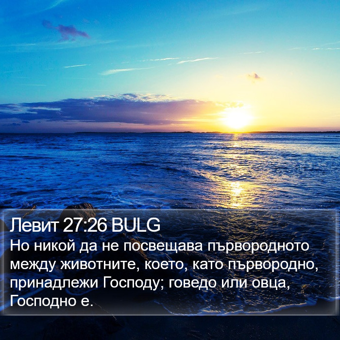 Левит 27:26 BULG Bible Study