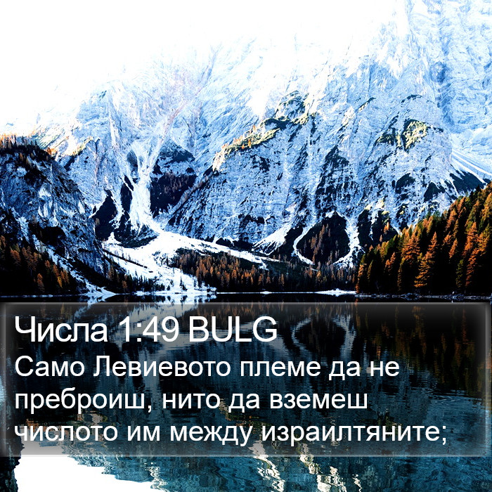 Числа 1:49 BULG Bible Study