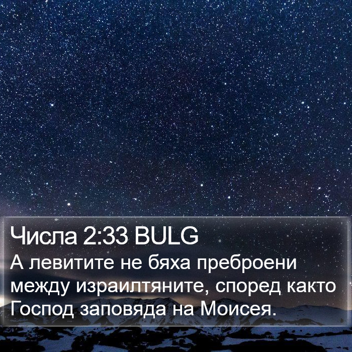 Числа 2:33 BULG Bible Study