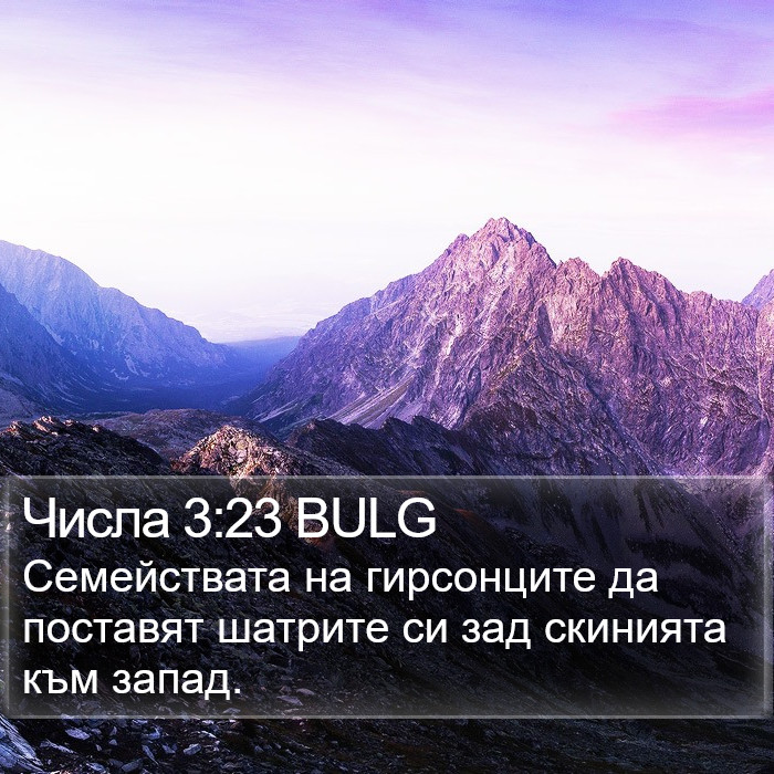 Числа 3:23 BULG Bible Study