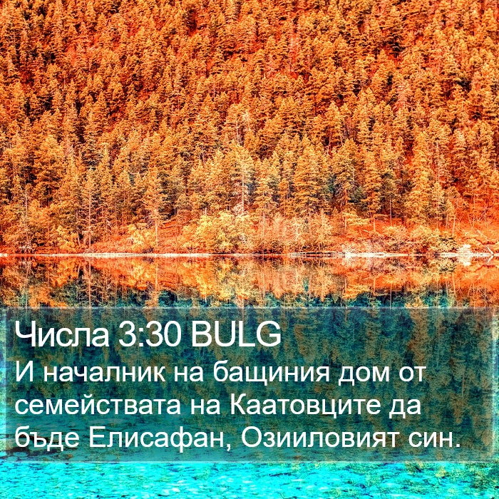 Числа 3:30 BULG Bible Study