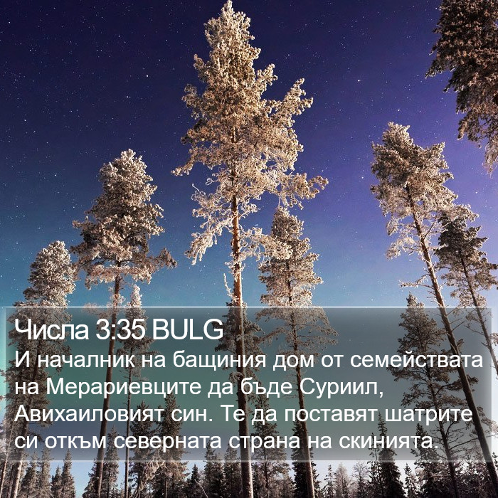 Числа 3:35 BULG Bible Study