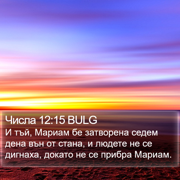 Числа 12:15 BULG Bible Study