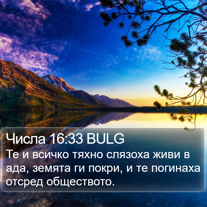 Числа 16:33 BULG Bible Study