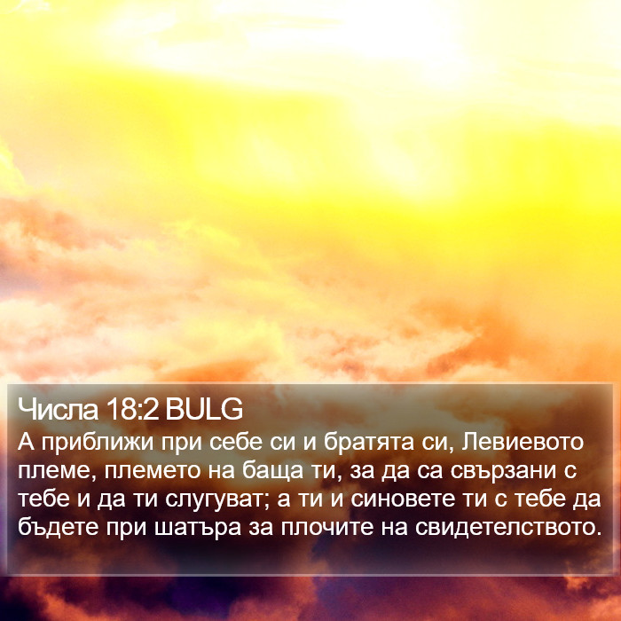 Числа 18:2 BULG Bible Study