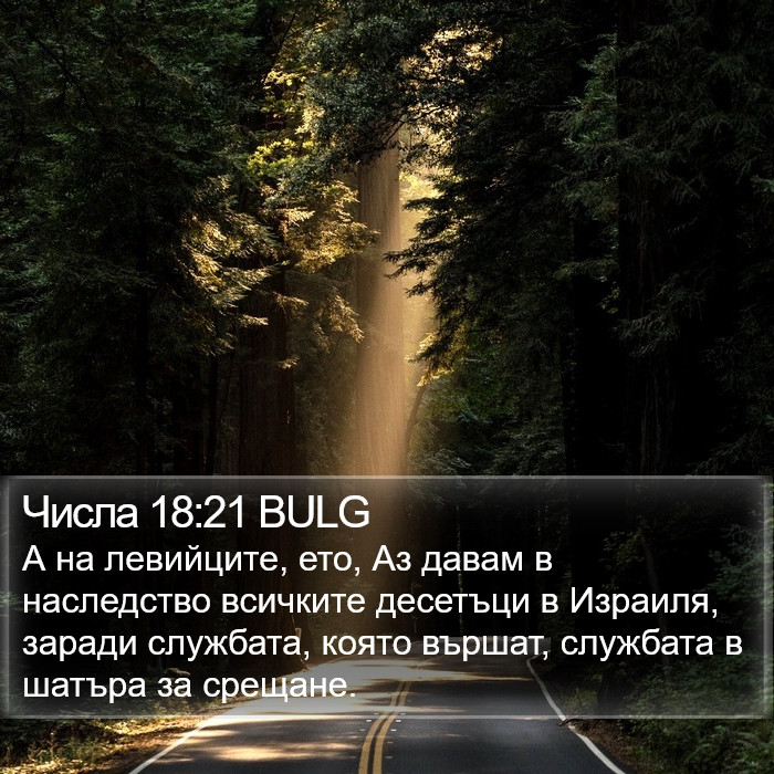 Числа 18:21 BULG Bible Study