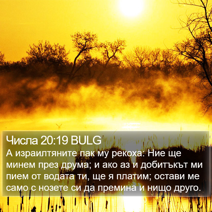 Числа 20:19 BULG Bible Study