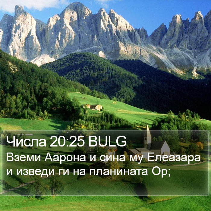 Числа 20:25 BULG Bible Study