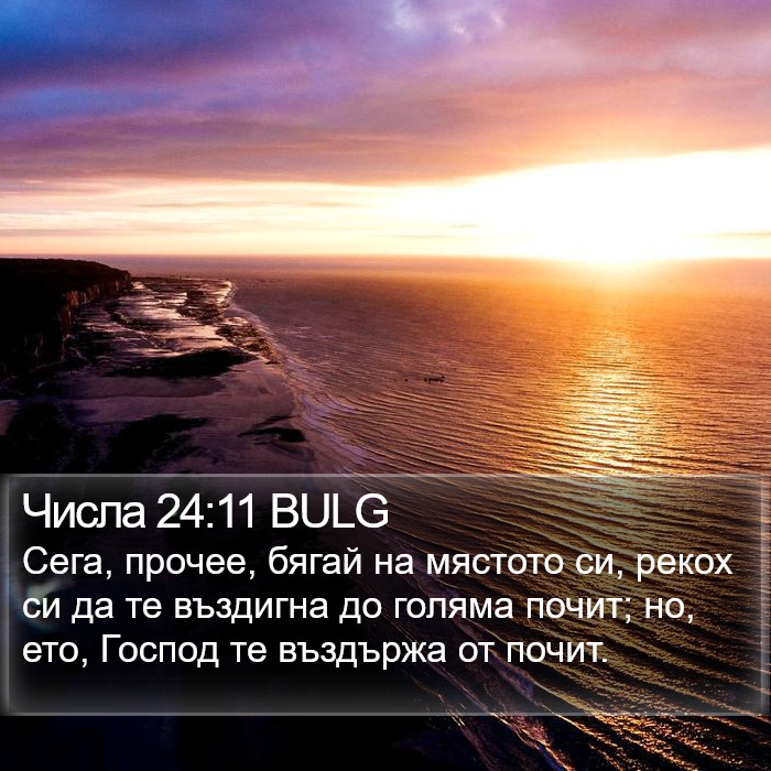 Числа 24:11 BULG Bible Study