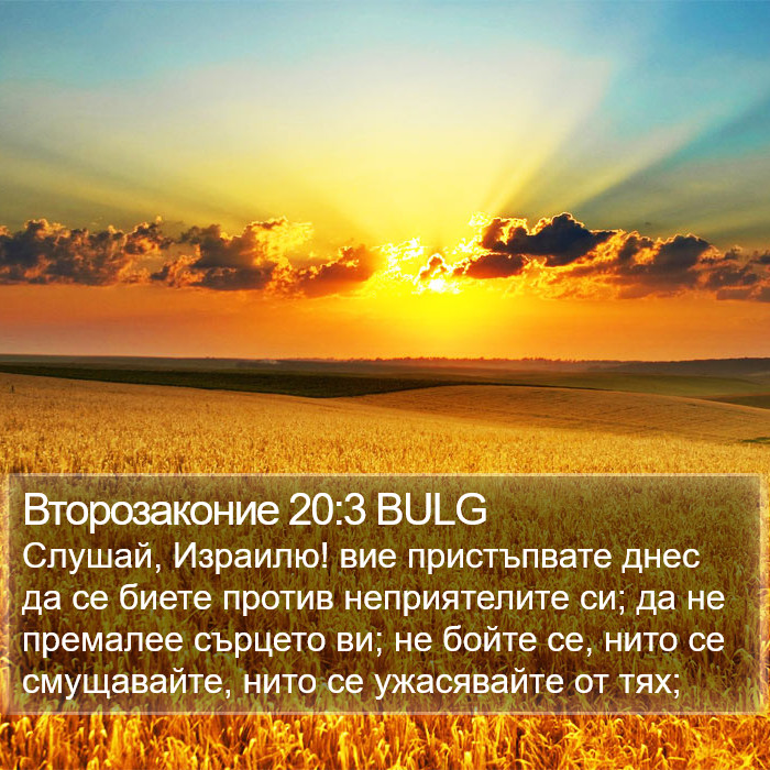 Второзаконие 20:3 BULG Bible Study