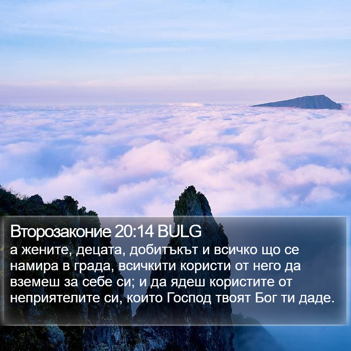 Второзаконие 20:14 BULG Bible Study