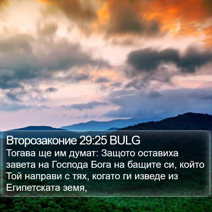 Второзаконие 29:25 BULG Bible Study