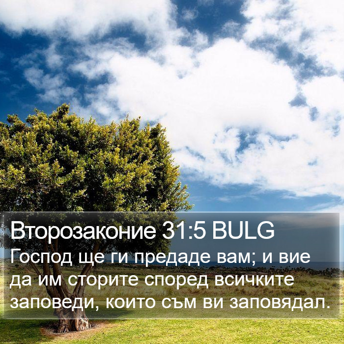 Второзаконие 31:5 BULG Bible Study