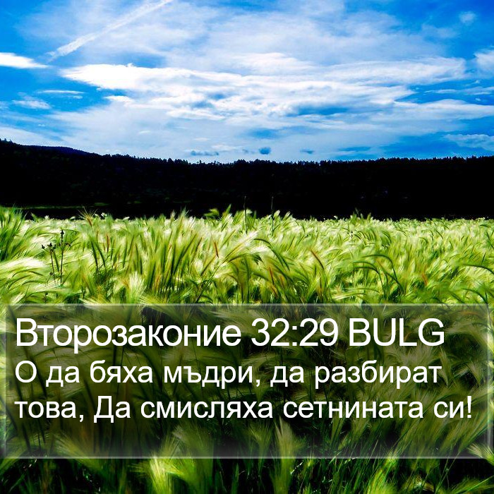 Второзаконие 32:29 BULG Bible Study