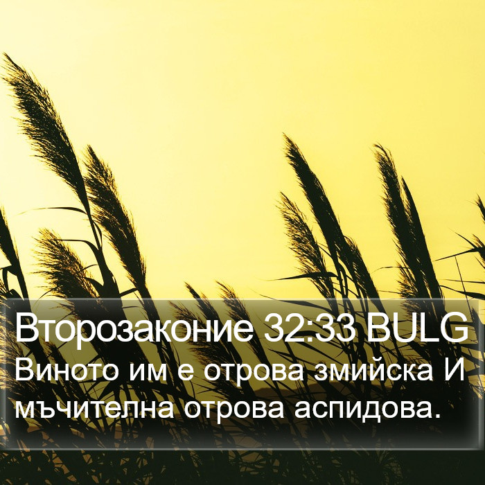 Второзаконие 32:33 BULG Bible Study