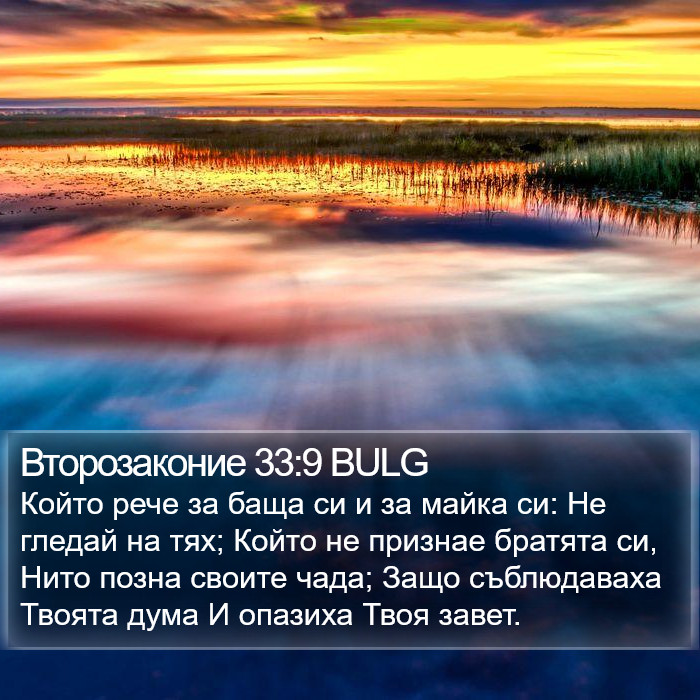 Второзаконие 33:9 BULG Bible Study