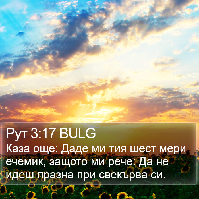 Рут 3:17 BULG Bible Study