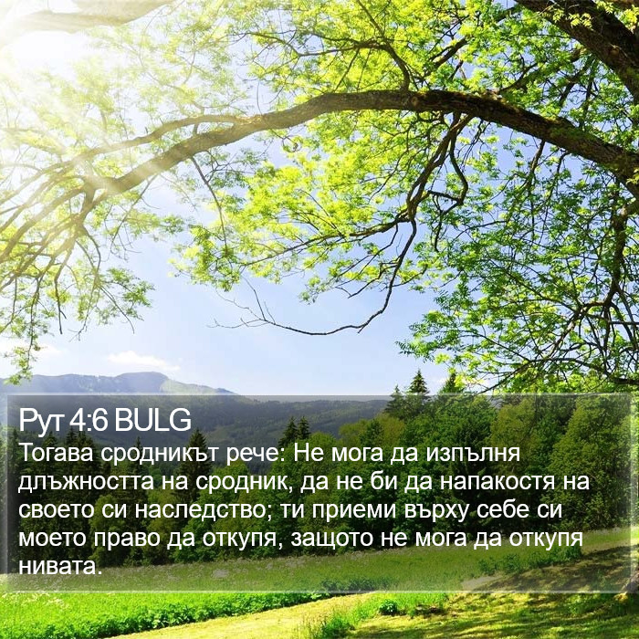 Рут 4:6 BULG Bible Study