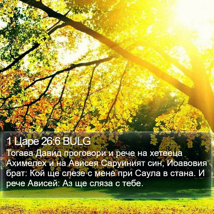 1 Царе 26:6 BULG Bible Study