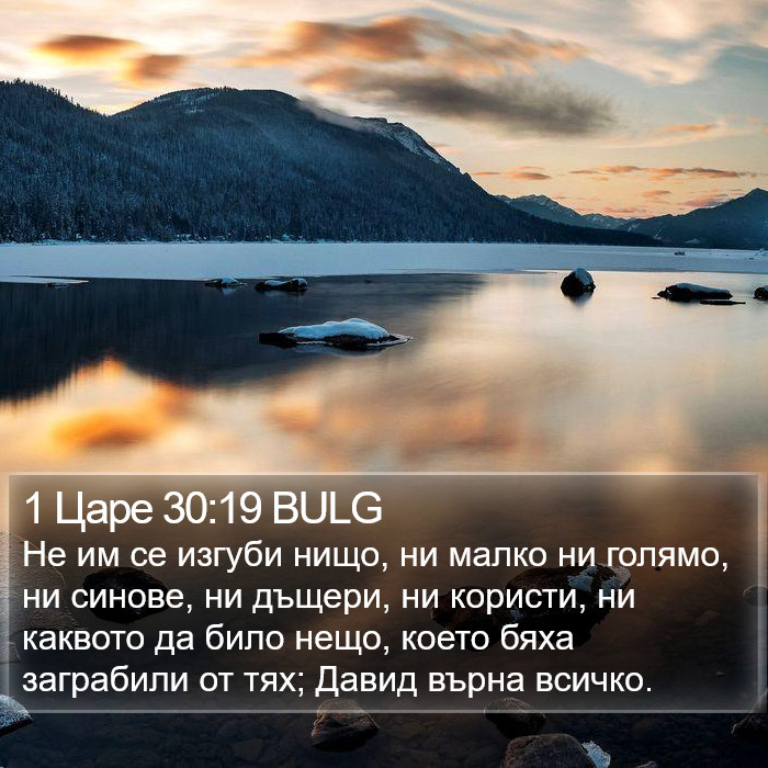1 Царе 30:19 BULG Bible Study