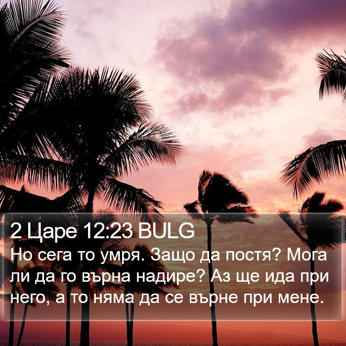 2 Царе 12:23 BULG Bible Study